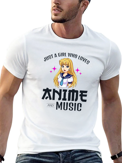 Camiseta Negra Anime y Música para Fanáticos