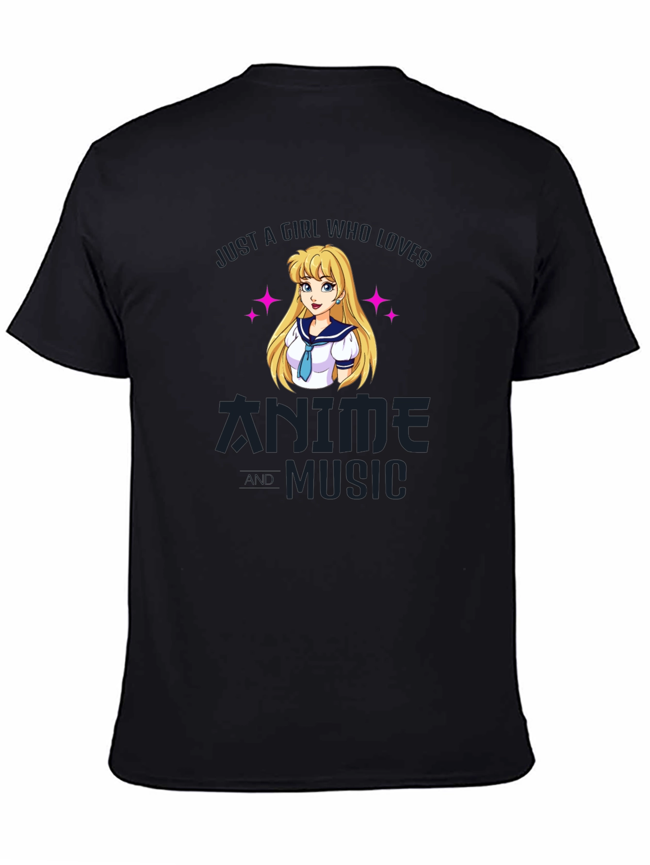 Camiseta Negra Anime y Música para Fanáticos