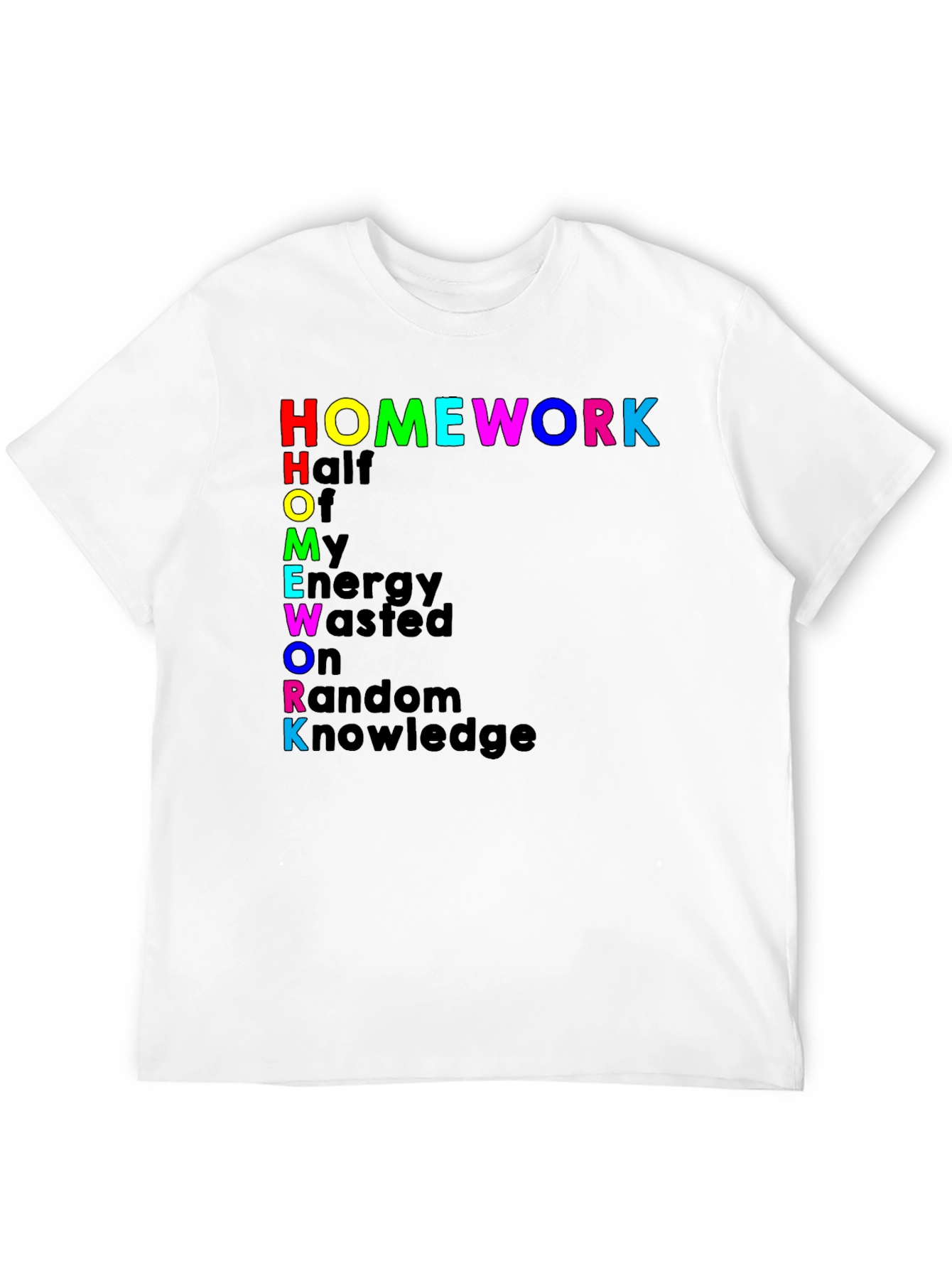 Camiseta Negra Homework: Humor para Estudiantes