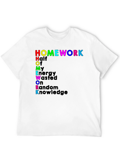 Camiseta Negra Homework: Humor para Estudiantes