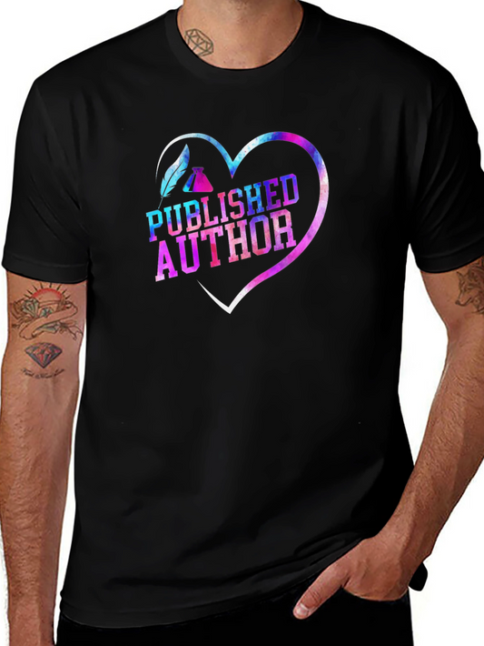 Camiseta Negra Autor Publicado Corazón Galaxy