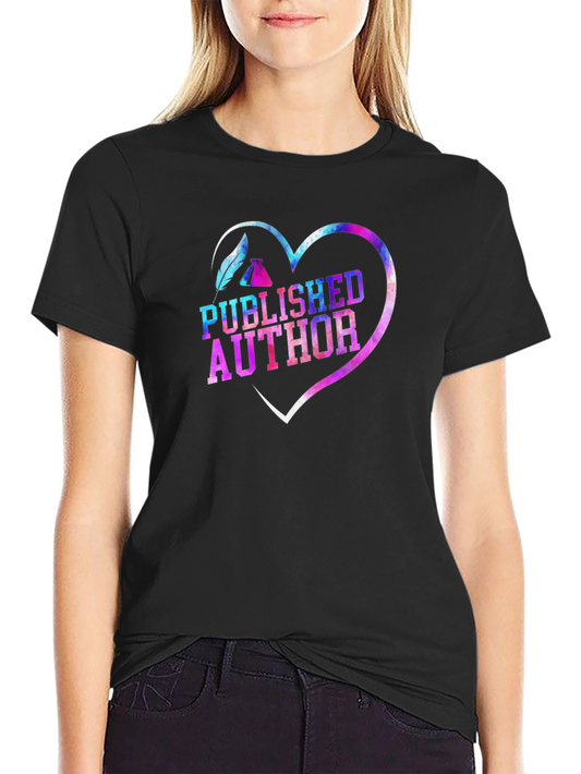 Camiseta Negra Autor Publicado Corazón Galaxy