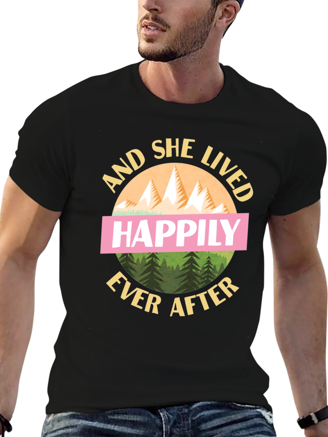 Camiseta Negra And She Lived Happily Ever After
