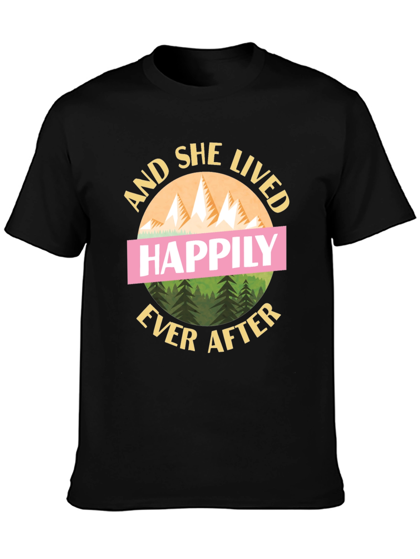 Camiseta Negra And She Lived Happily Ever After