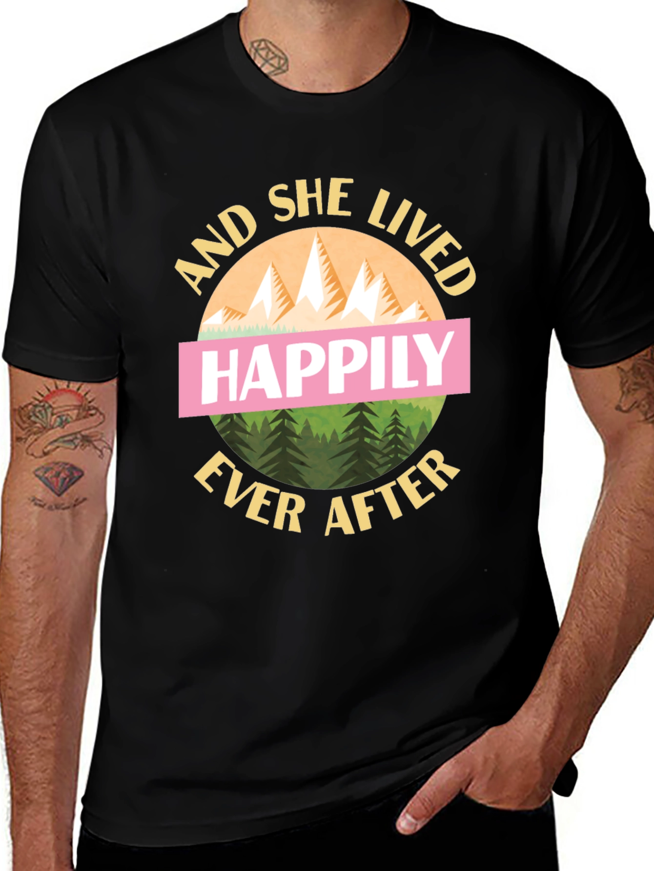 Camiseta Negra And She Lived Happily Ever After