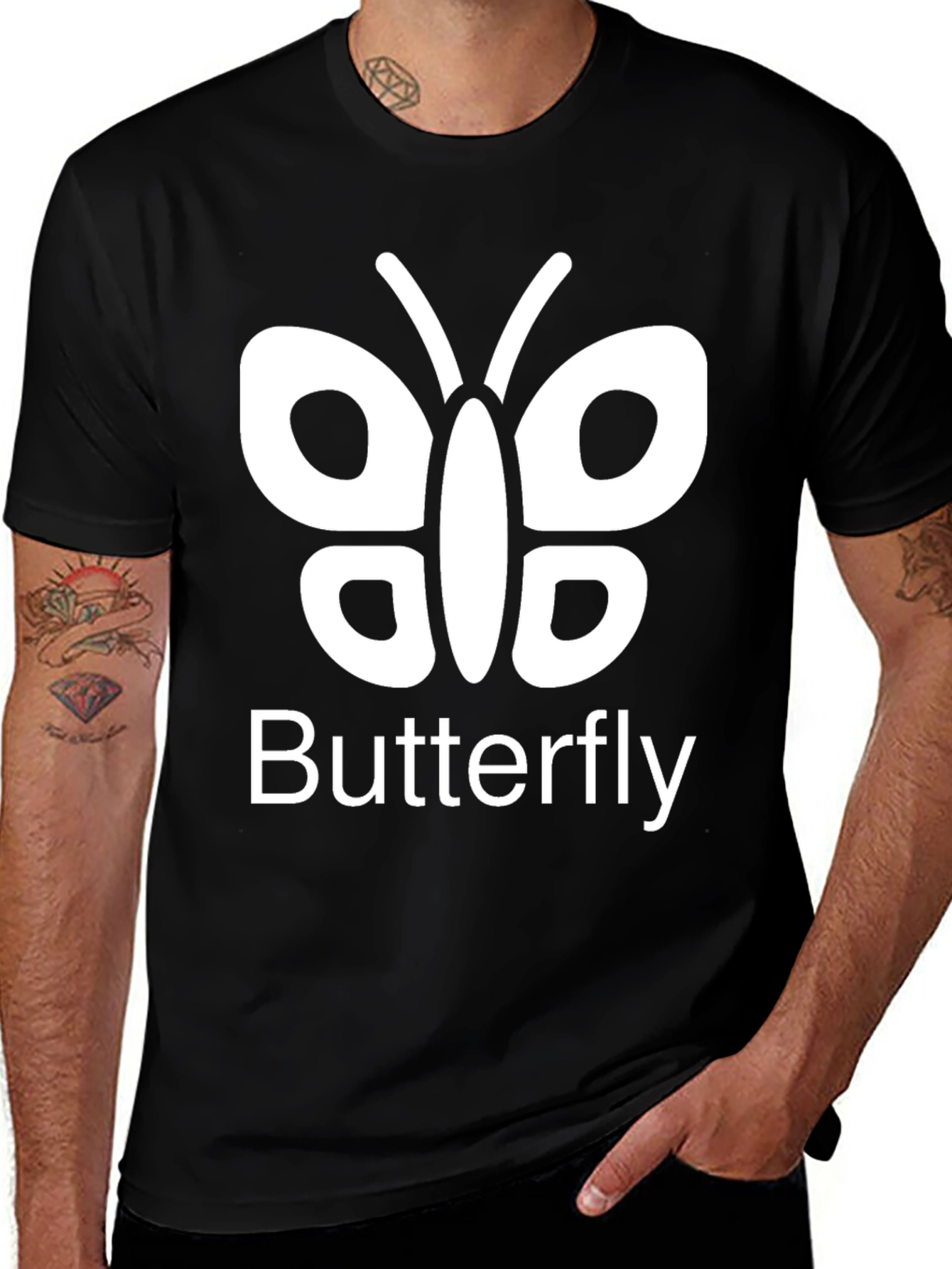 Camiseta Negra Butterfly para Hombre