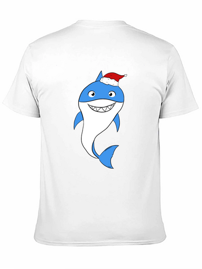 Camiseta Negra con Tiburón Navideño