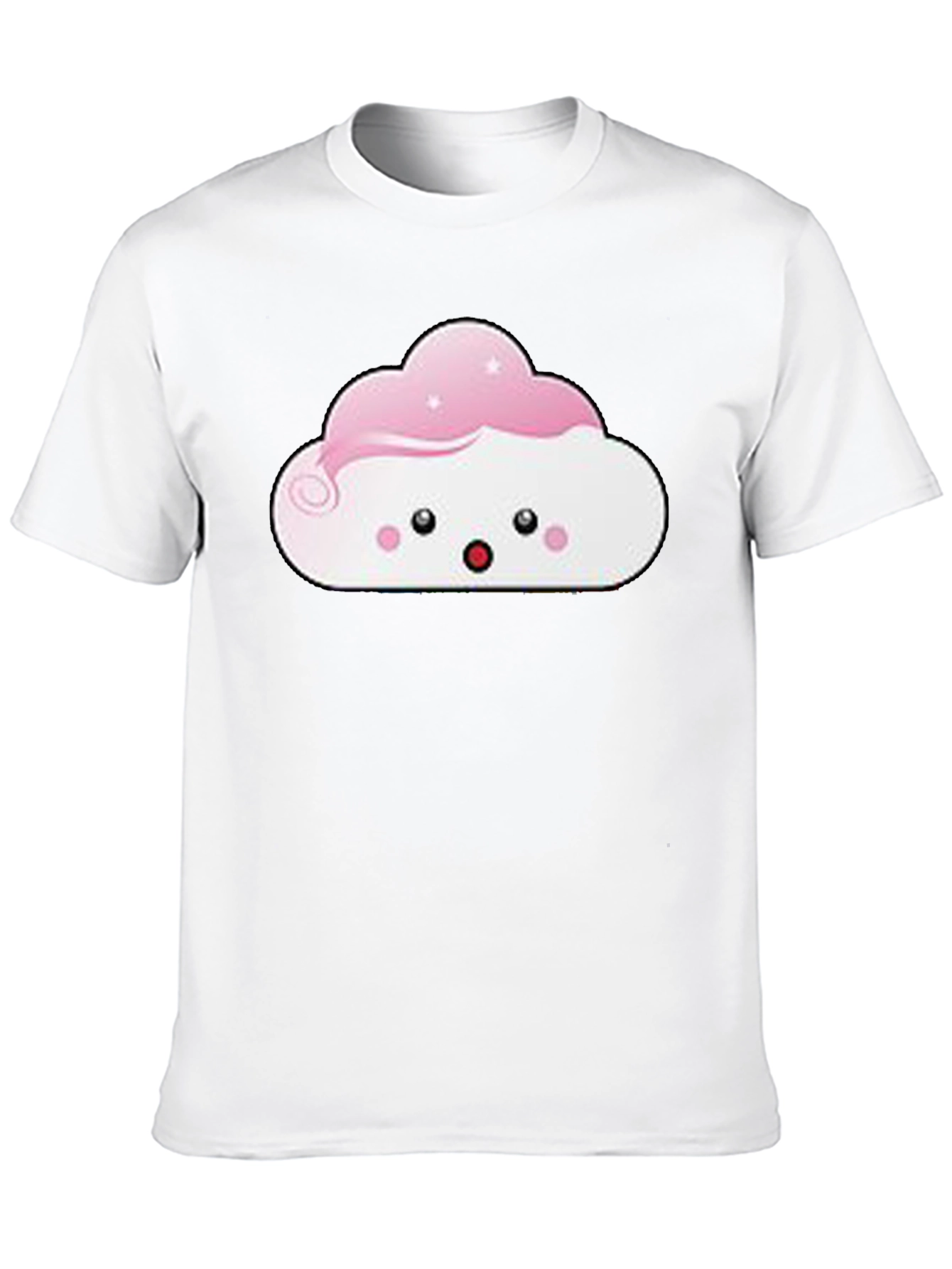 Camiseta Negra con Diseño de Nube Kawaii