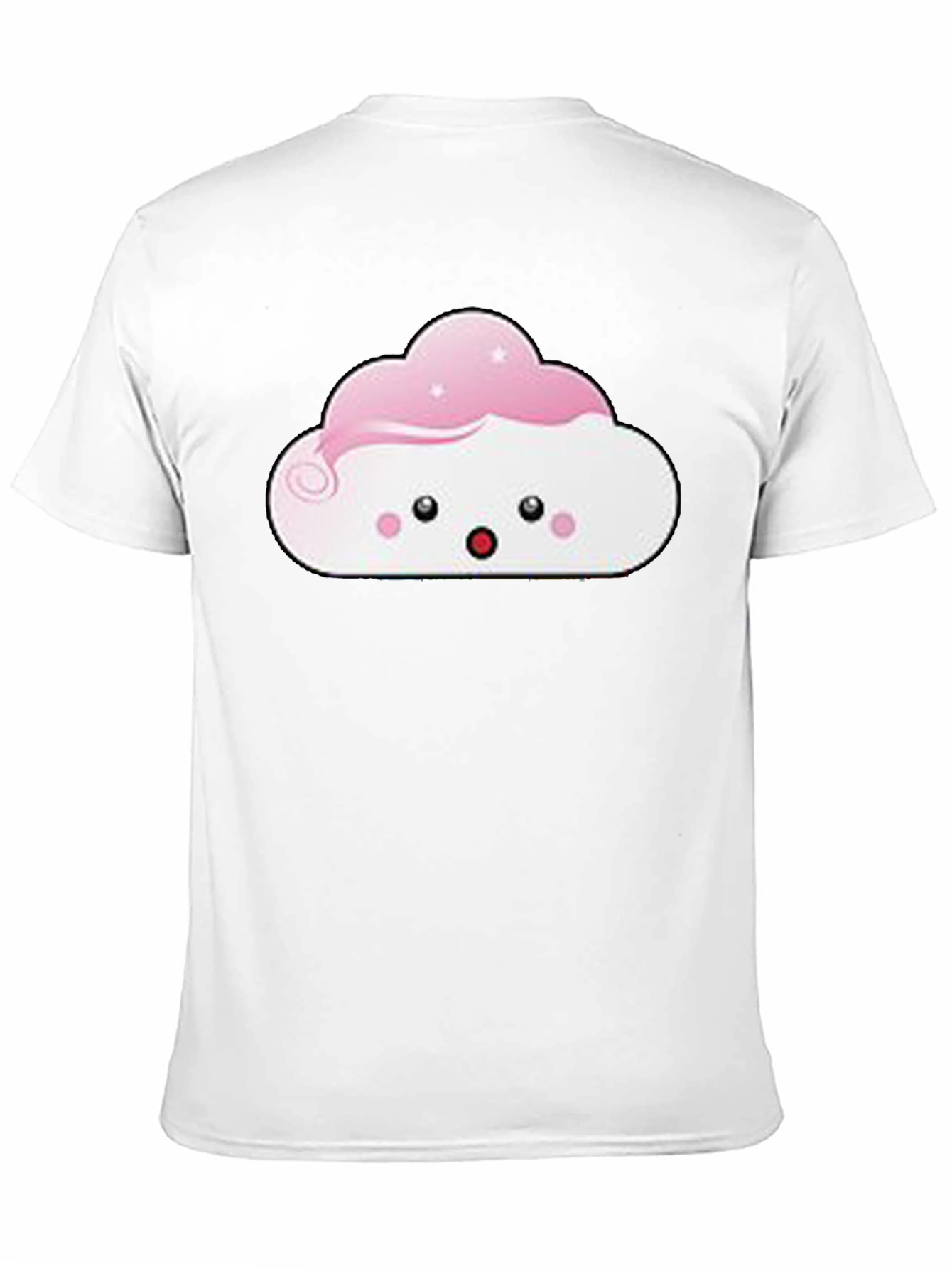 Camiseta Negra con Diseño de Nube Kawaii