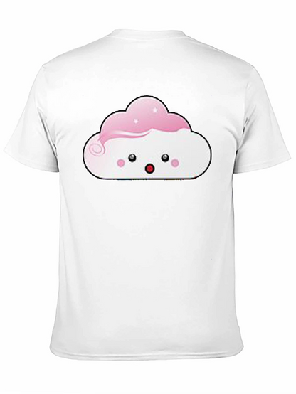 Camiseta Negra con Diseño de Nube Kawaii