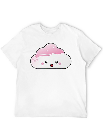 Camiseta Negra con Diseño de Nube Kawaii