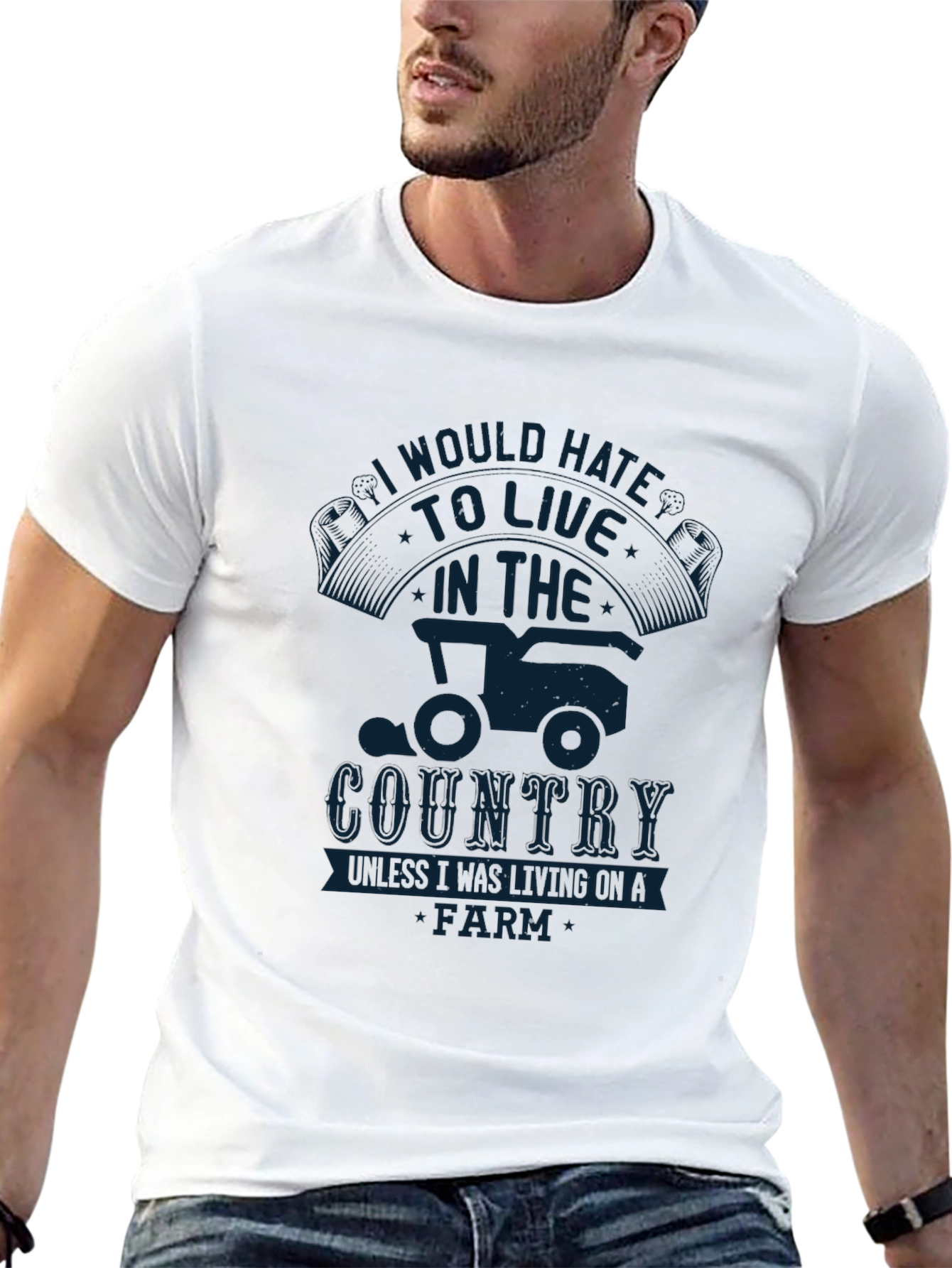 Camiseta Negra: Amo Vivir en la Granja