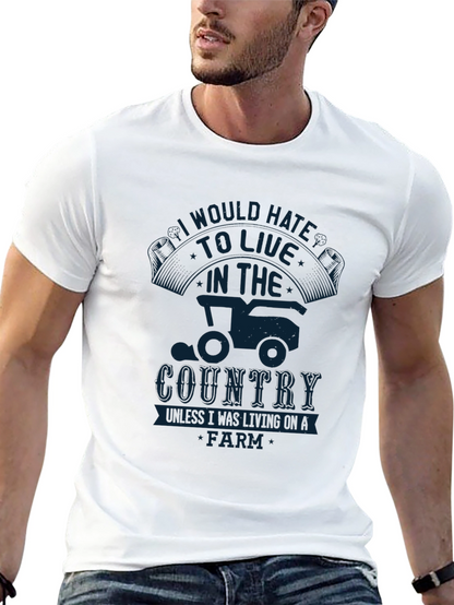 Camiseta Negra: Amo Vivir en la Granja