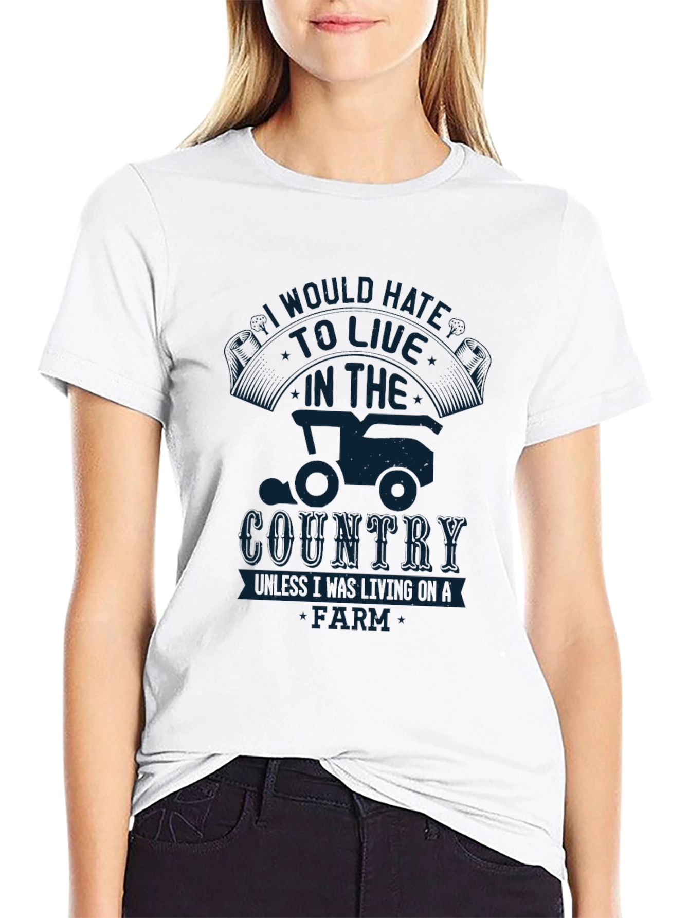 Camiseta Negra: Amo Vivir en la Granja