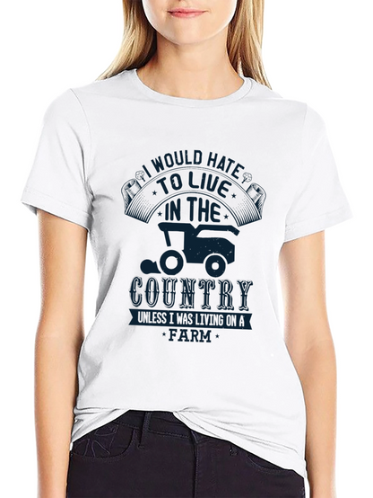 Camiseta Negra: Amo Vivir en la Granja
