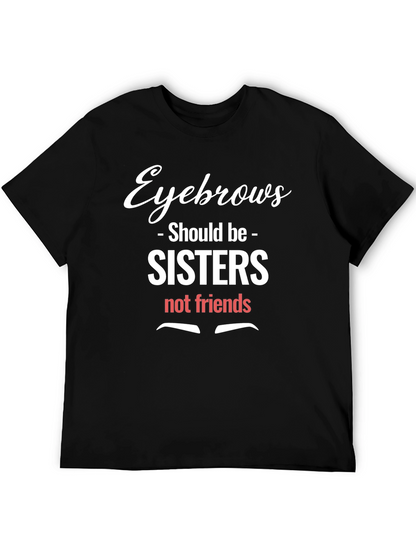 Camiseta Negra Humorística Cejas Hermanas