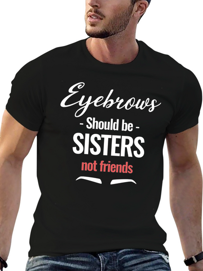 Camiseta Negra Humorística Cejas Hermanas