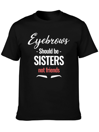 Camiseta Negra Humorística Cejas Hermanas