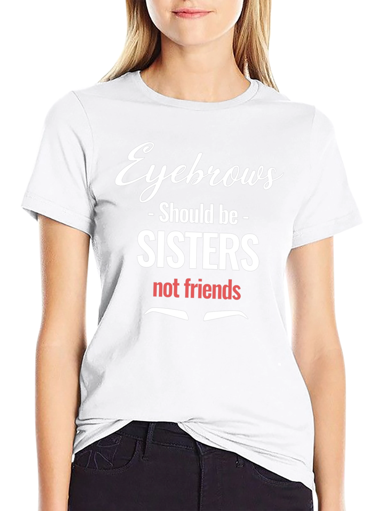 Camiseta Negra Humorística Cejas Hermanas