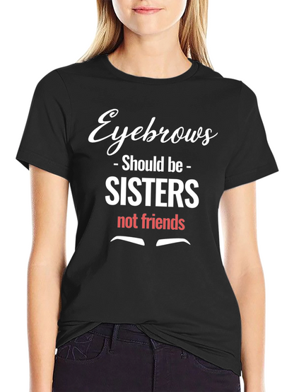 Camiseta Negra Humorística Cejas Hermanas