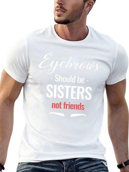 Camiseta Negra Humorística Cejas Hermanas