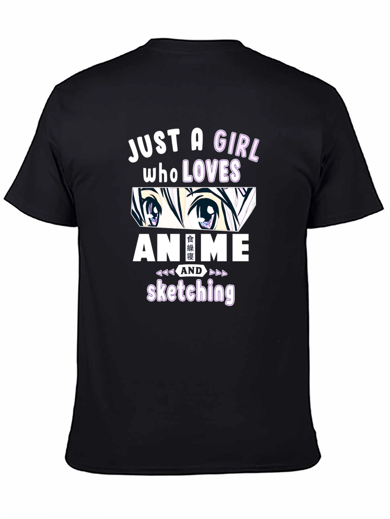 Camiseta Negra Anime y Dibujo