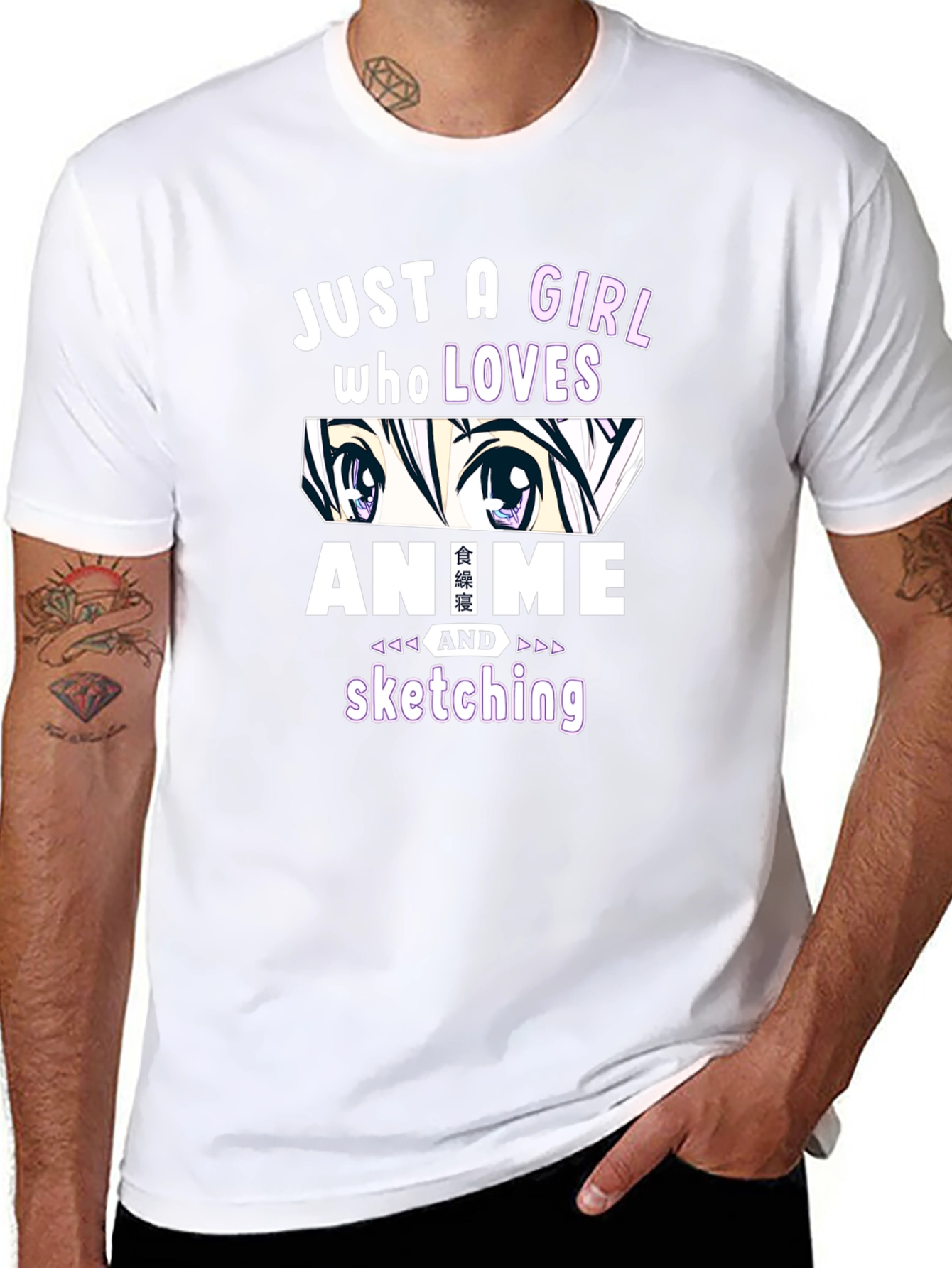 Camiseta Negra Anime y Dibujo