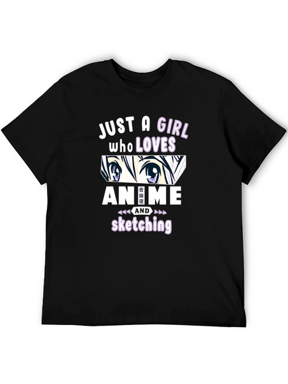 Camiseta Negra Anime y Dibujo
