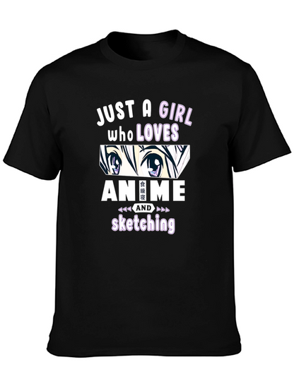 Camiseta Negra Anime y Dibujo