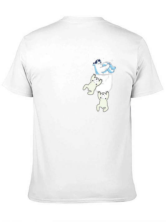 Camiseta Negra con Diseño Divertido de Osos Polares