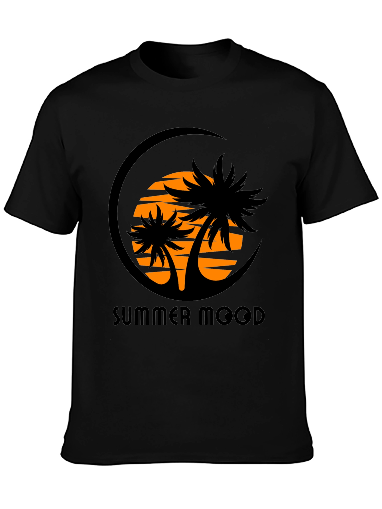 Camiseta Negra Estampada Summer Mood
