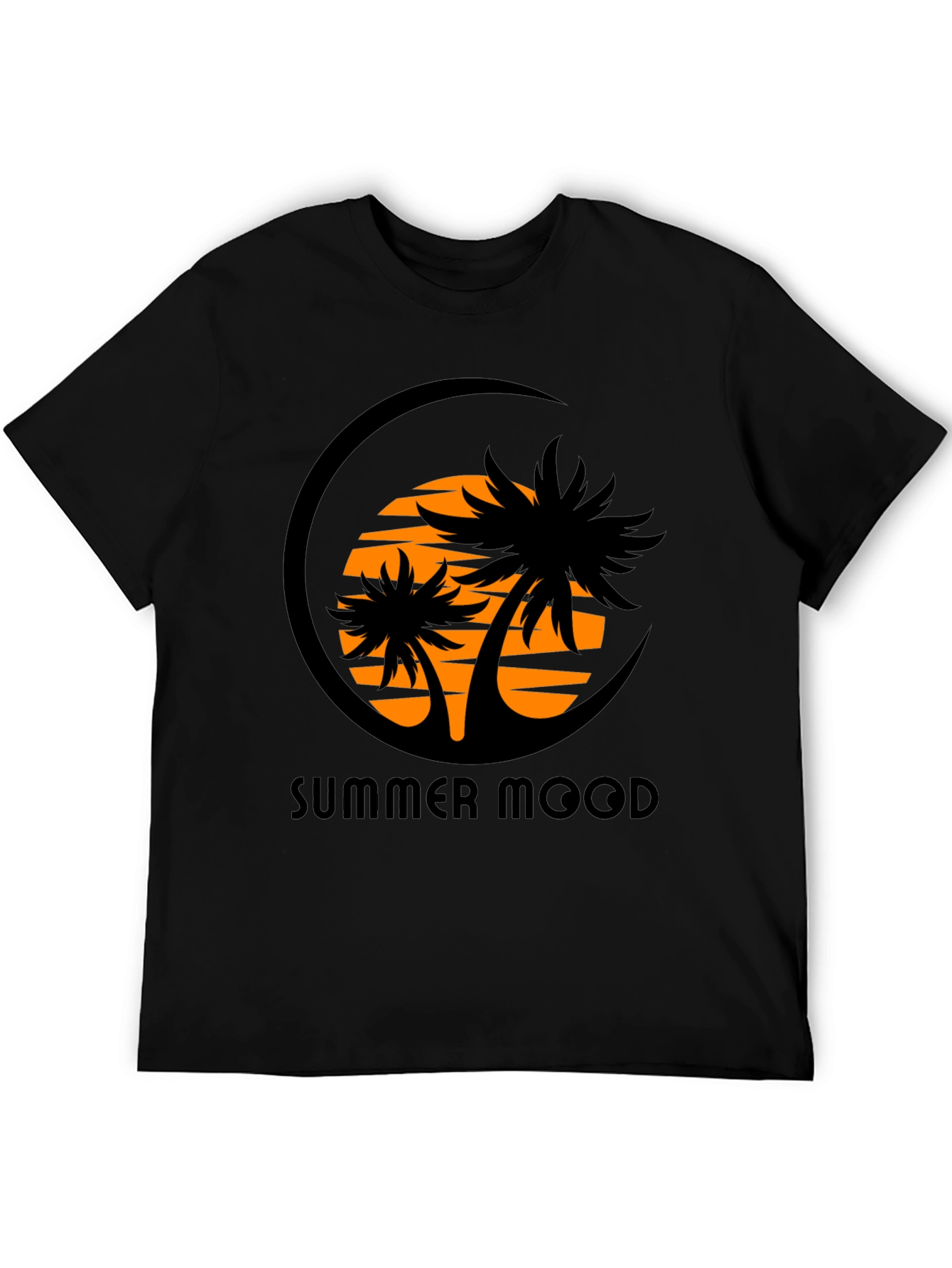 Camiseta Negra Estampada Summer Mood