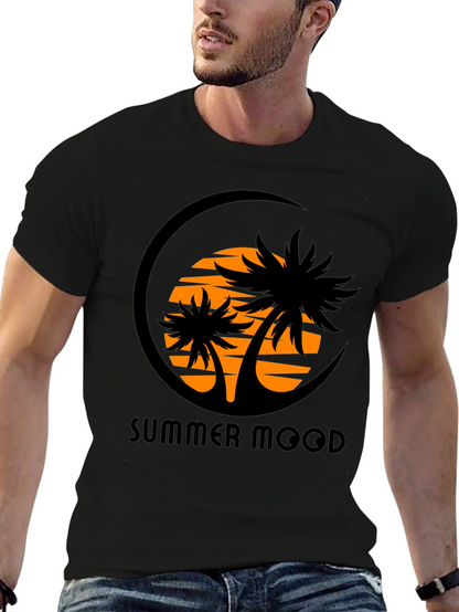 Camiseta Negra Estampada Summer Mood