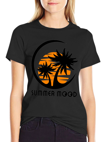 Camiseta Negra Estampada Summer Mood