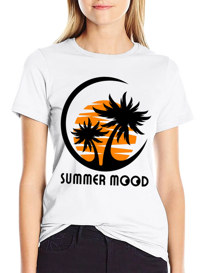Camiseta Negra Estampada Summer Mood