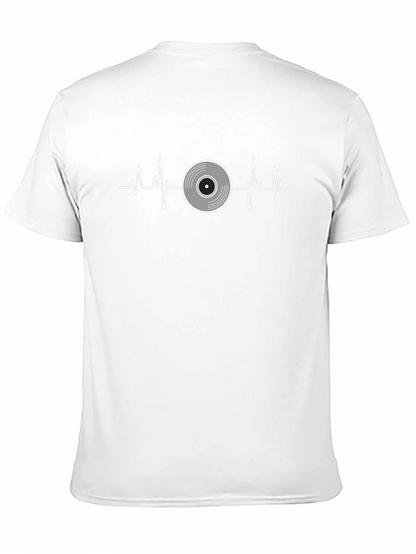 Camiseta Negra con Diseño de Latido de Disco
