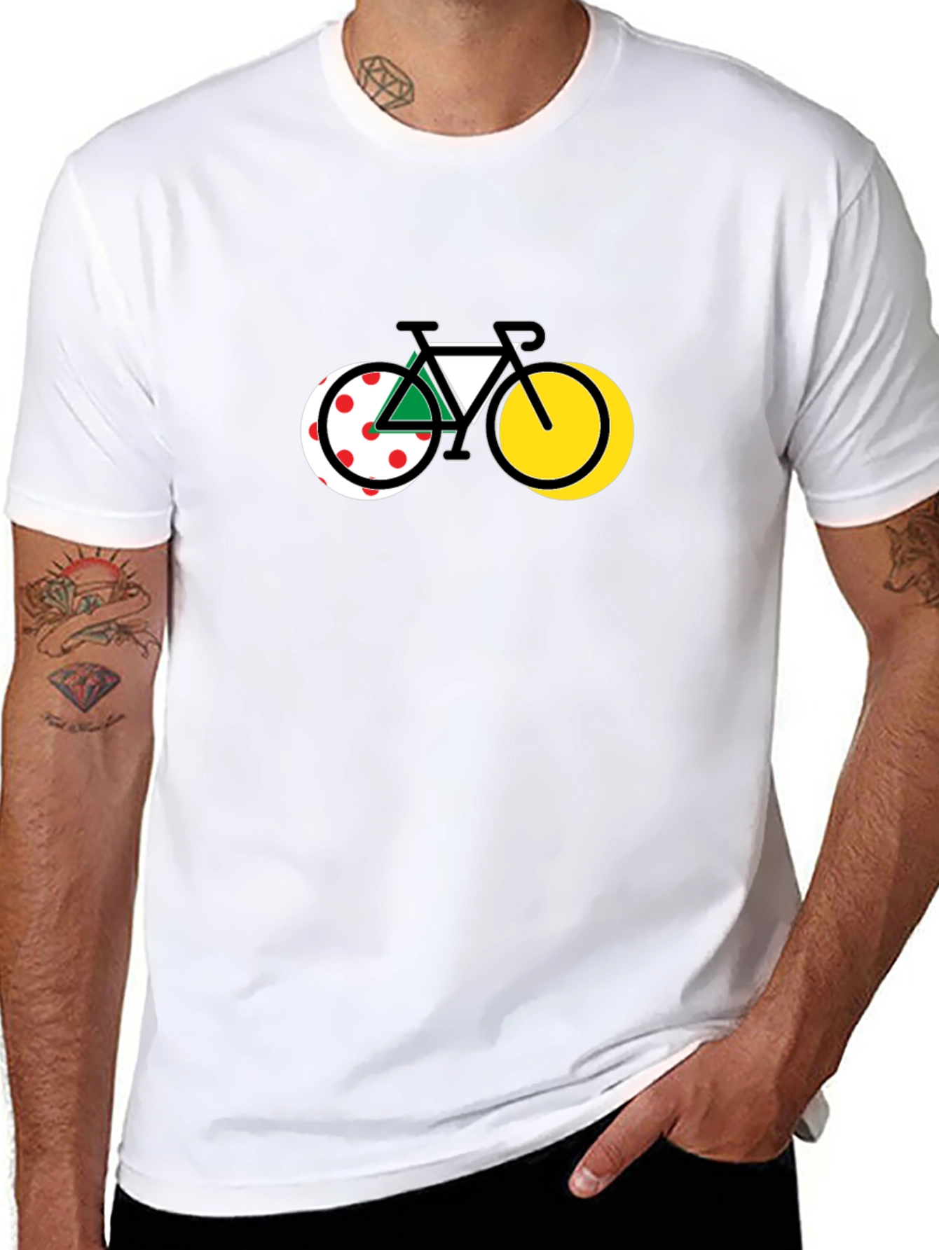 Camiseta Negra Diseño Bicicleta Ciclismo Tour de Francia