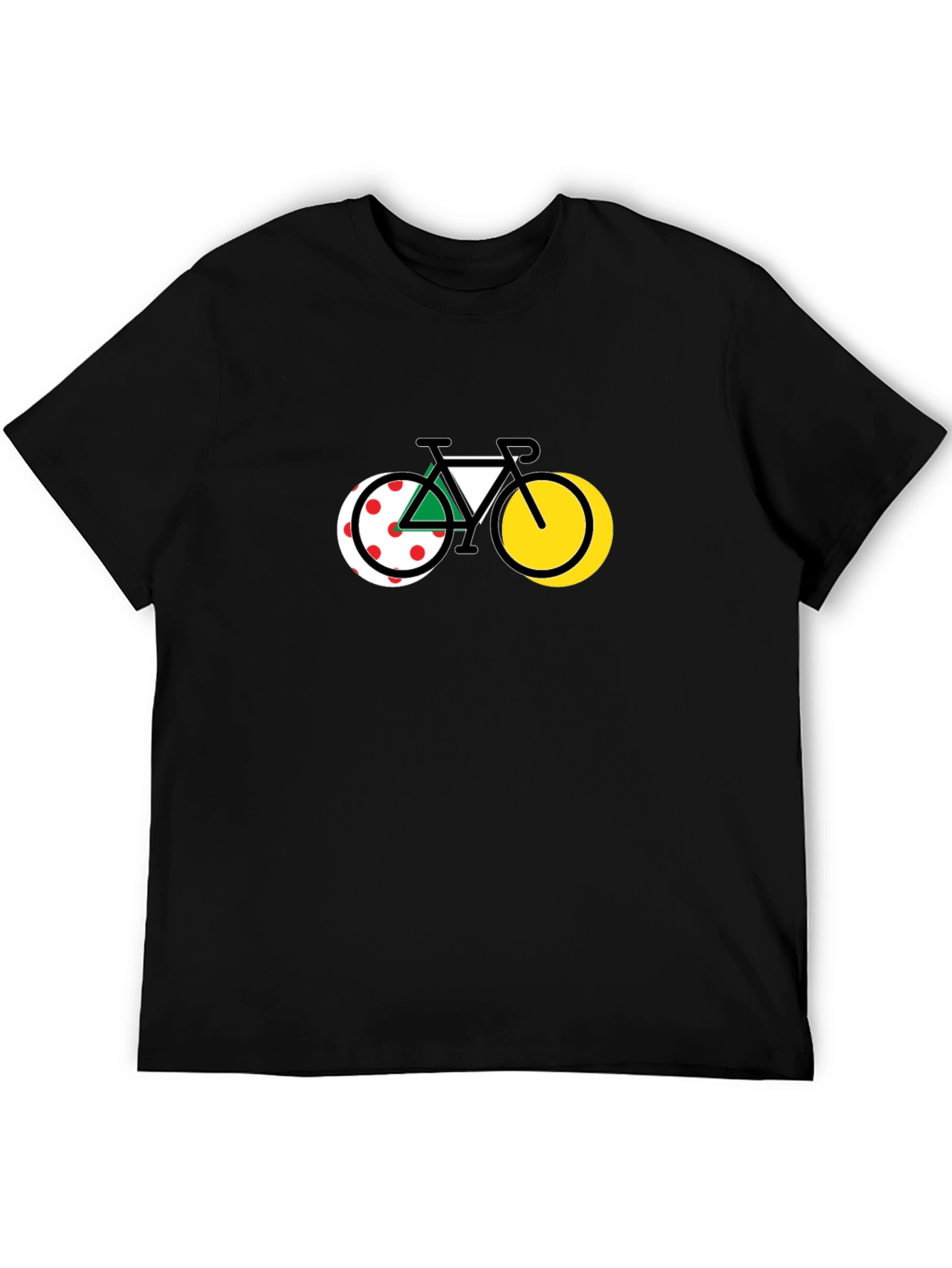 Camiseta Negra Diseño Bicicleta Ciclismo Tour de Francia