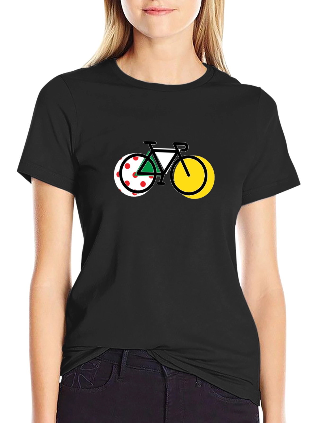 Camiseta Negra Diseño Bicicleta Ciclismo Tour de Francia