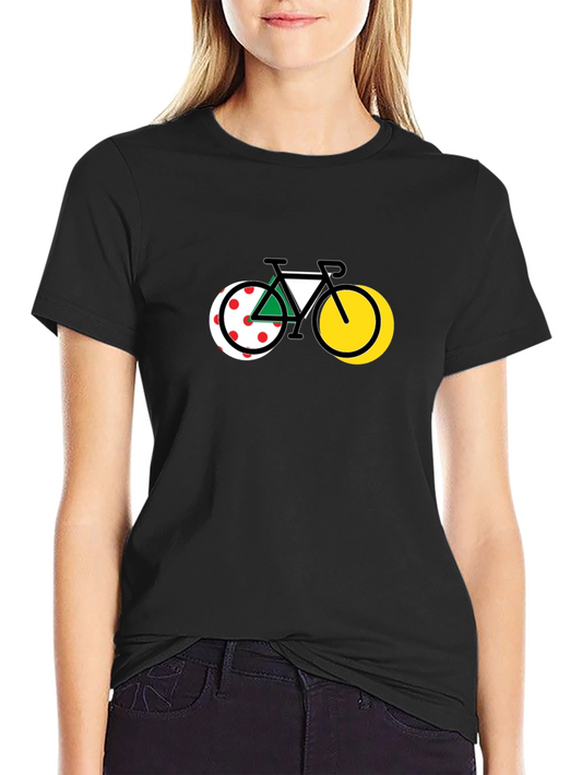 Camiseta Negra Diseño Bicicleta Ciclismo Tour de Francia
