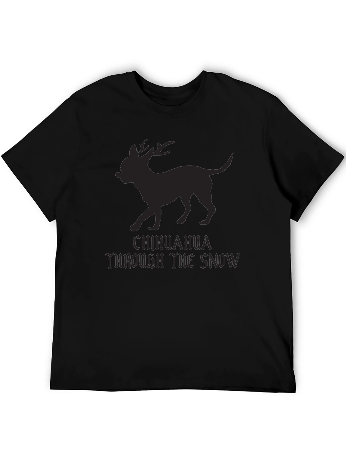 Camiseta Negra Chihuahua Navideño