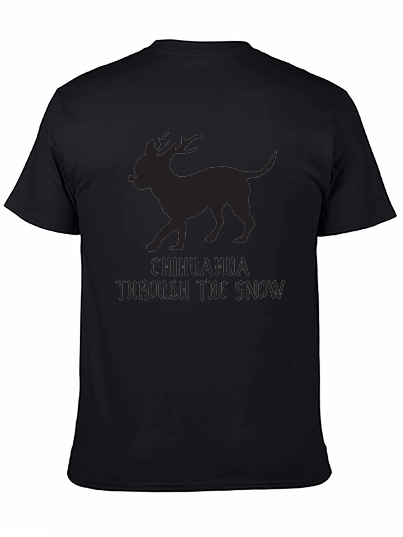 Camiseta Negra Chihuahua Navideño