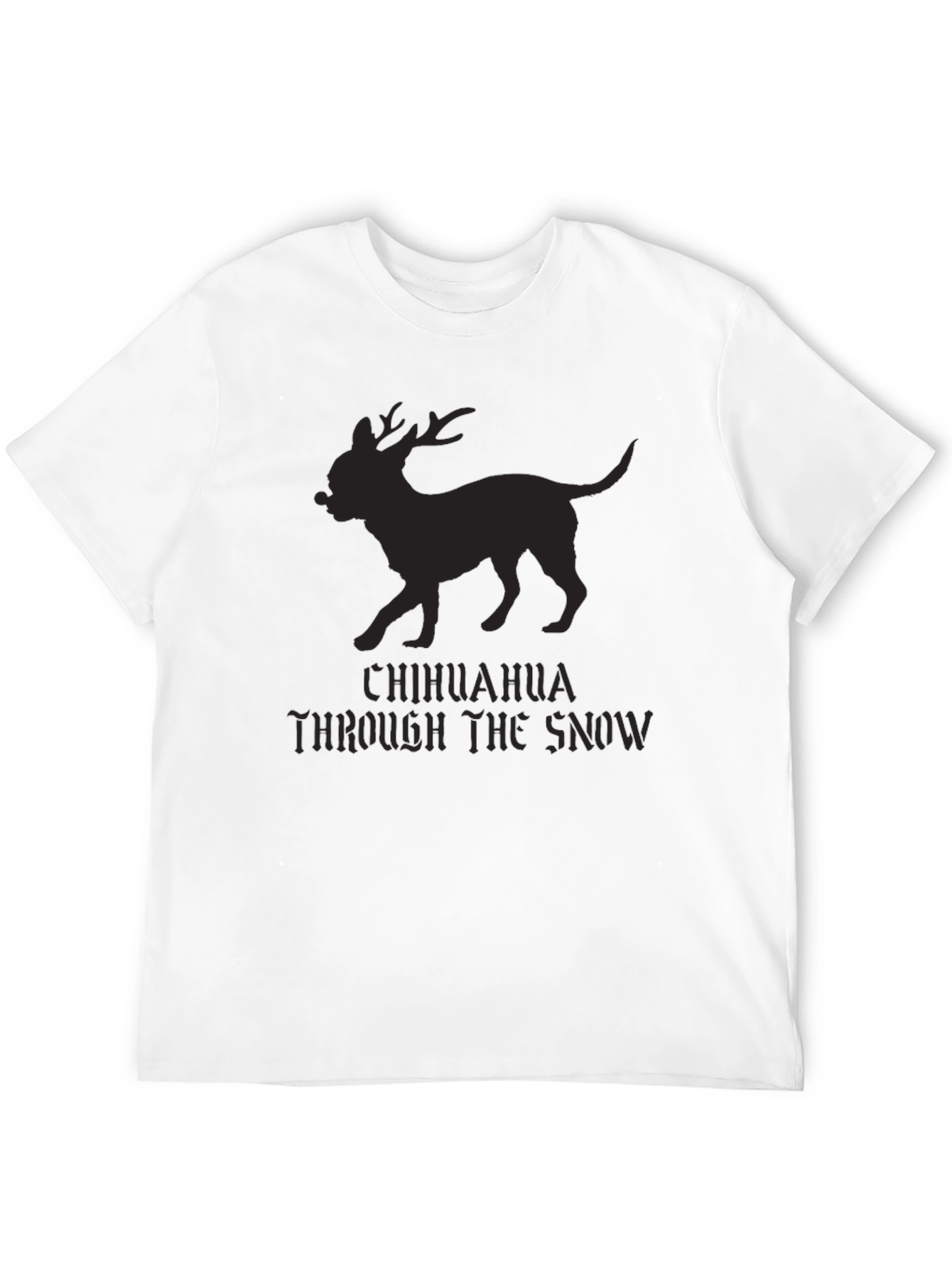 Camiseta Negra Chihuahua Navideño