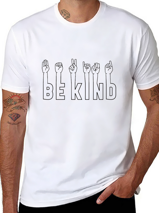 Camiseta Negra Be Kind Lenguaje de Signos