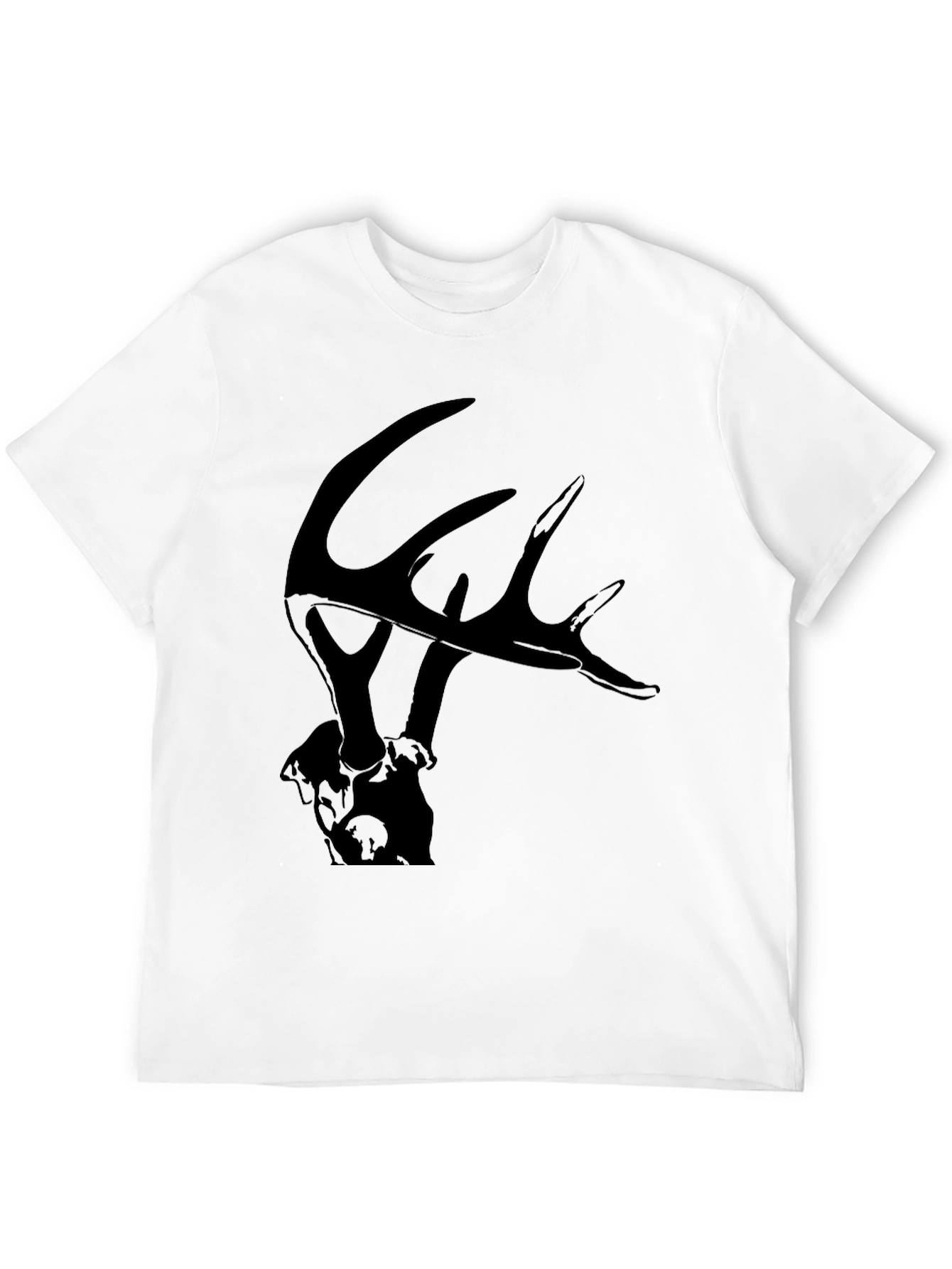 Camiseta Negra con Diseño de Ciervo para Hombre