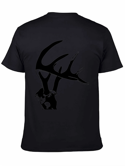 Camiseta Negra con Diseño de Ciervo para Hombre