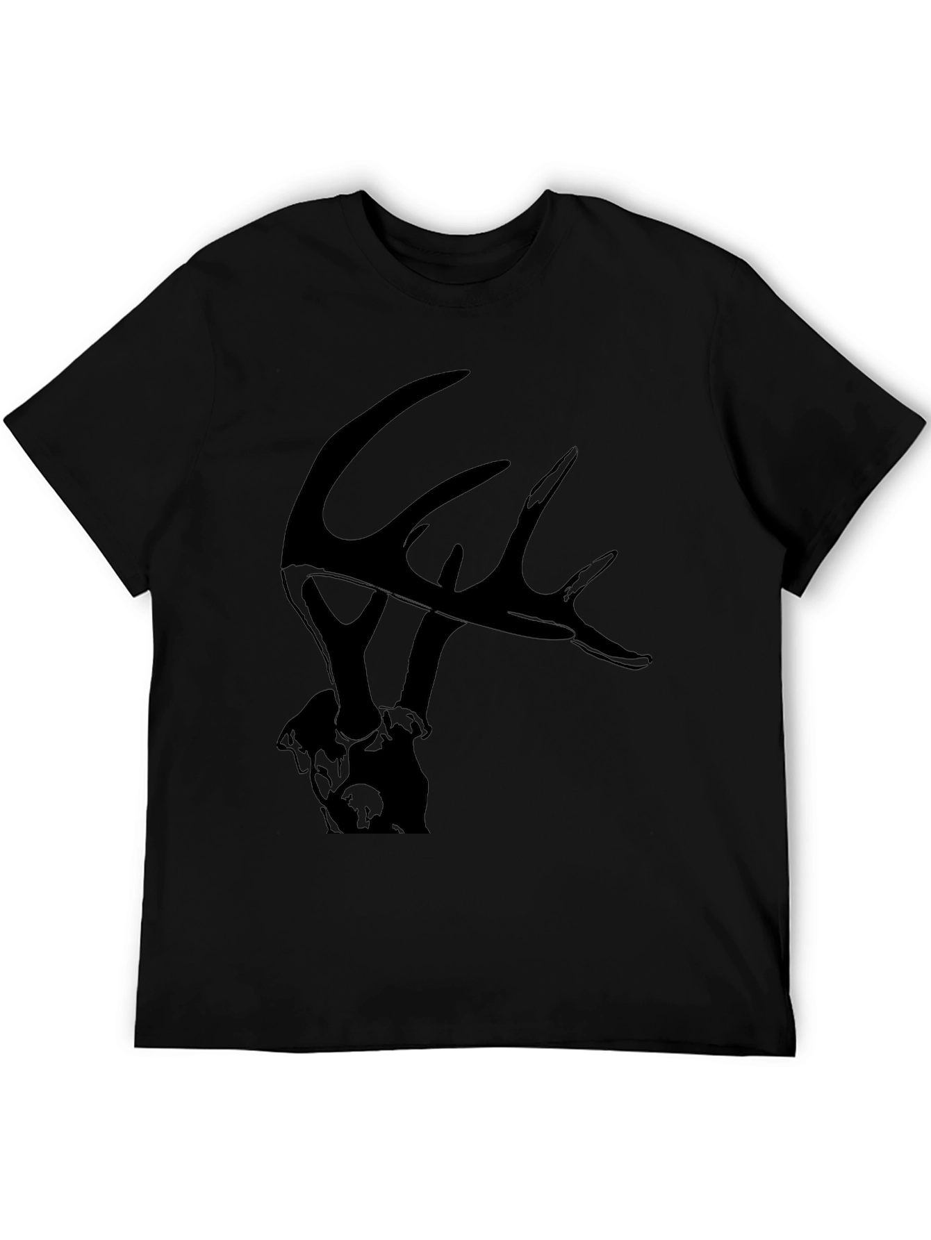 Camiseta Negra con Diseño de Ciervo para Hombre