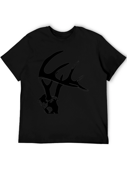 Camiseta Negra con Diseño de Ciervo para Hombre