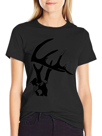 Camiseta Negra con Diseño de Ciervo para Hombre