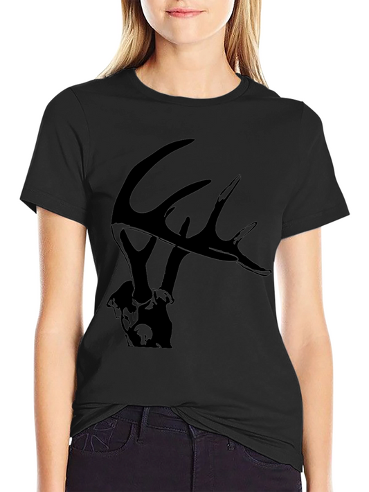 Camiseta Negra con Diseño de Ciervo para Hombre